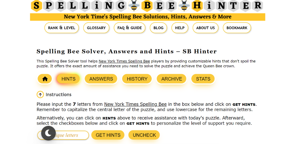 Spelling Bee Solver APK banner Image