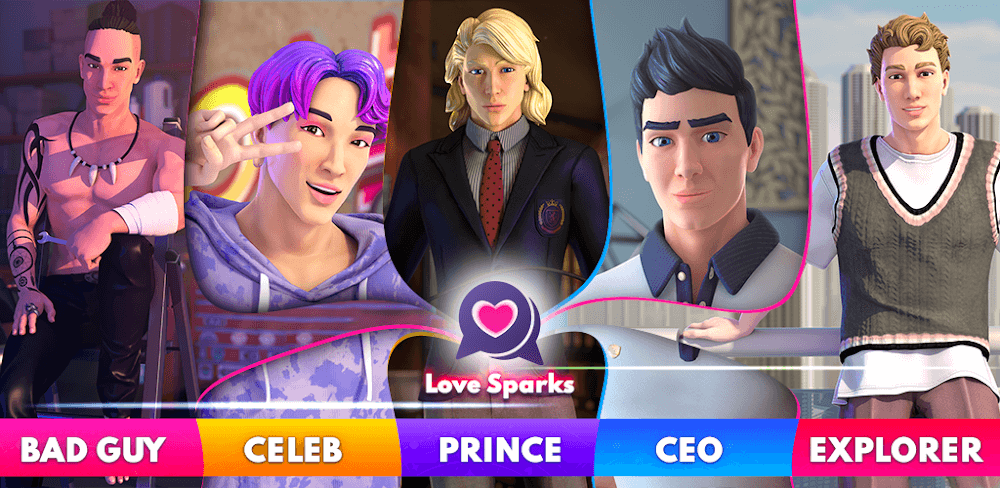 Love Sparks Mod APK characters
