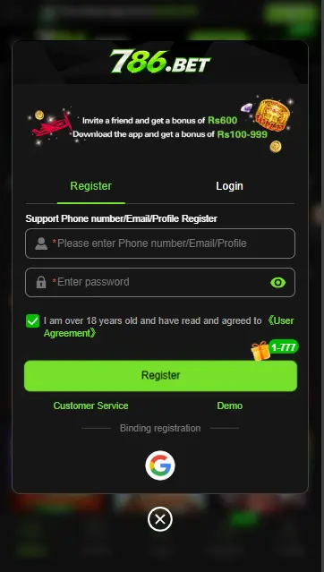 786Bet Game Download - Play and Earn Real Money in Pakistan 2026 3 786bet game register screenshot