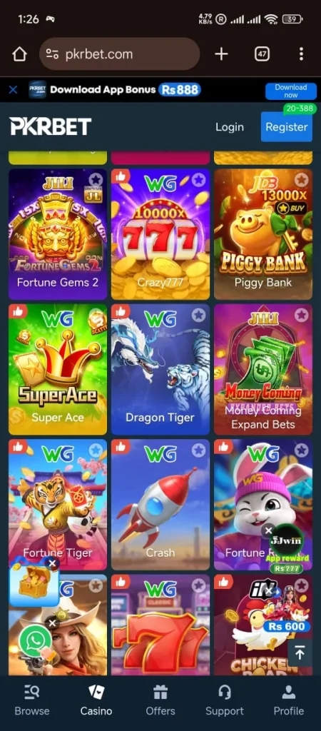 pkrbet game banner image