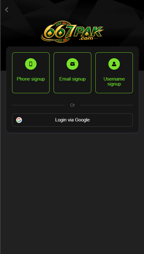 667pak game account register screenshot
